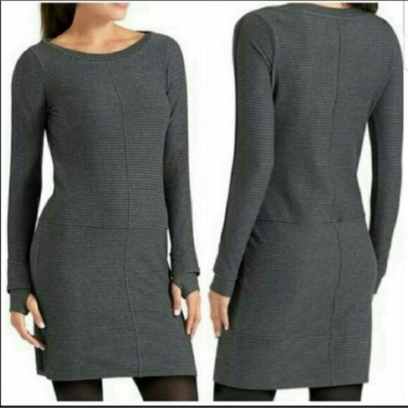 Athleta Carmella Striped Sweater Dress Gray Size Small - Picture 1 of 10